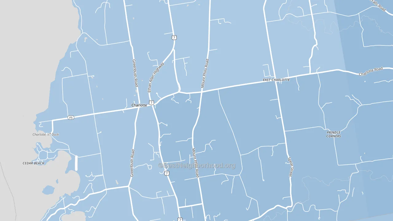 05445, VT block-group political-lean map
