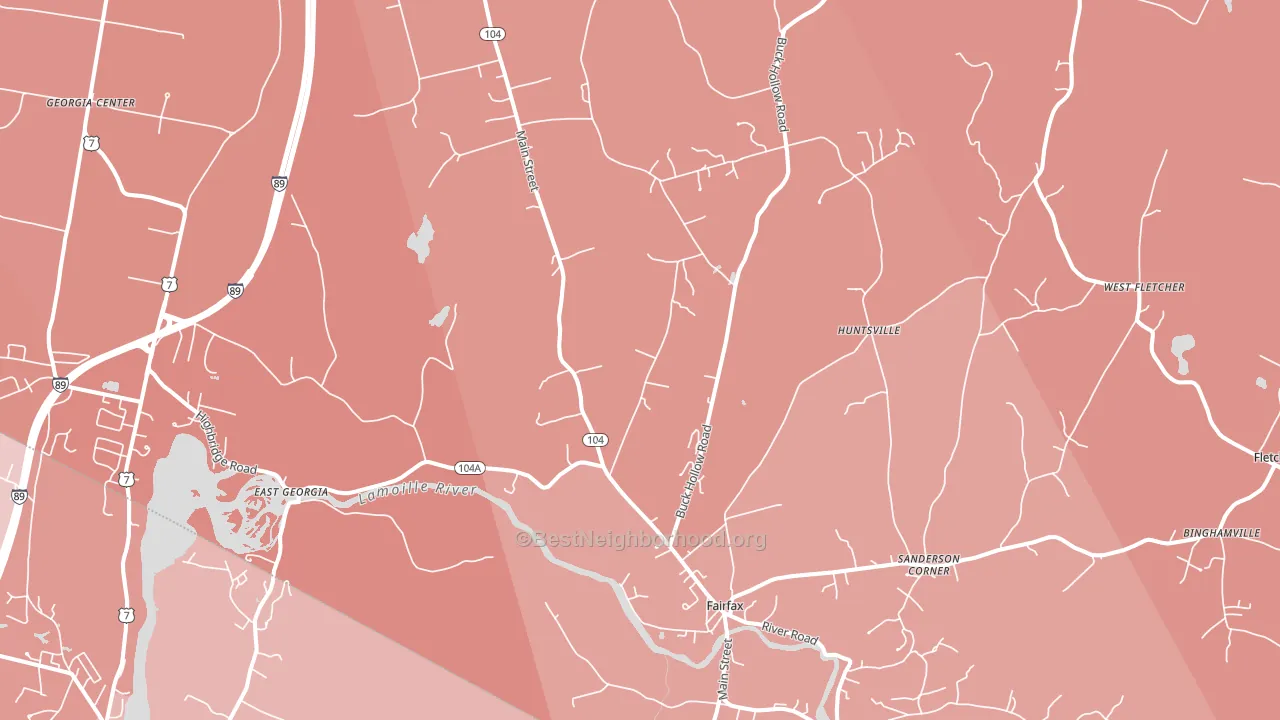05454, VT block-group political-lean map