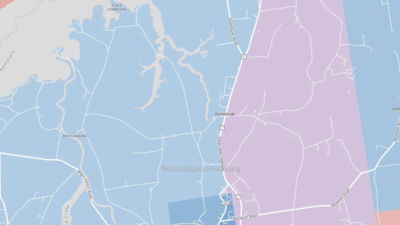 05456, VT block-group political-lean map