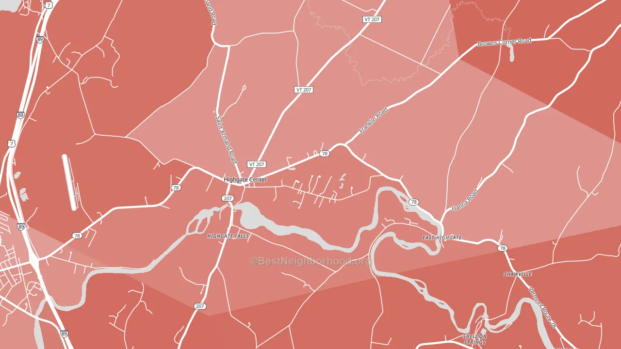 05459, VT block-group political-lean map
