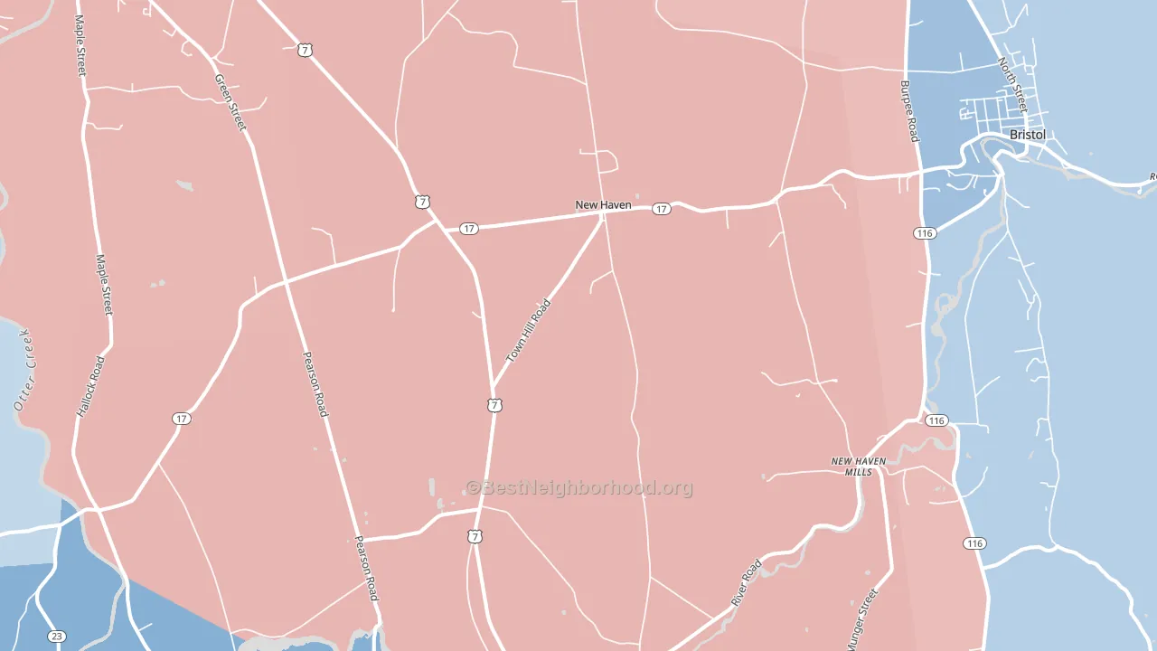 05472, VT block-group political-lean map