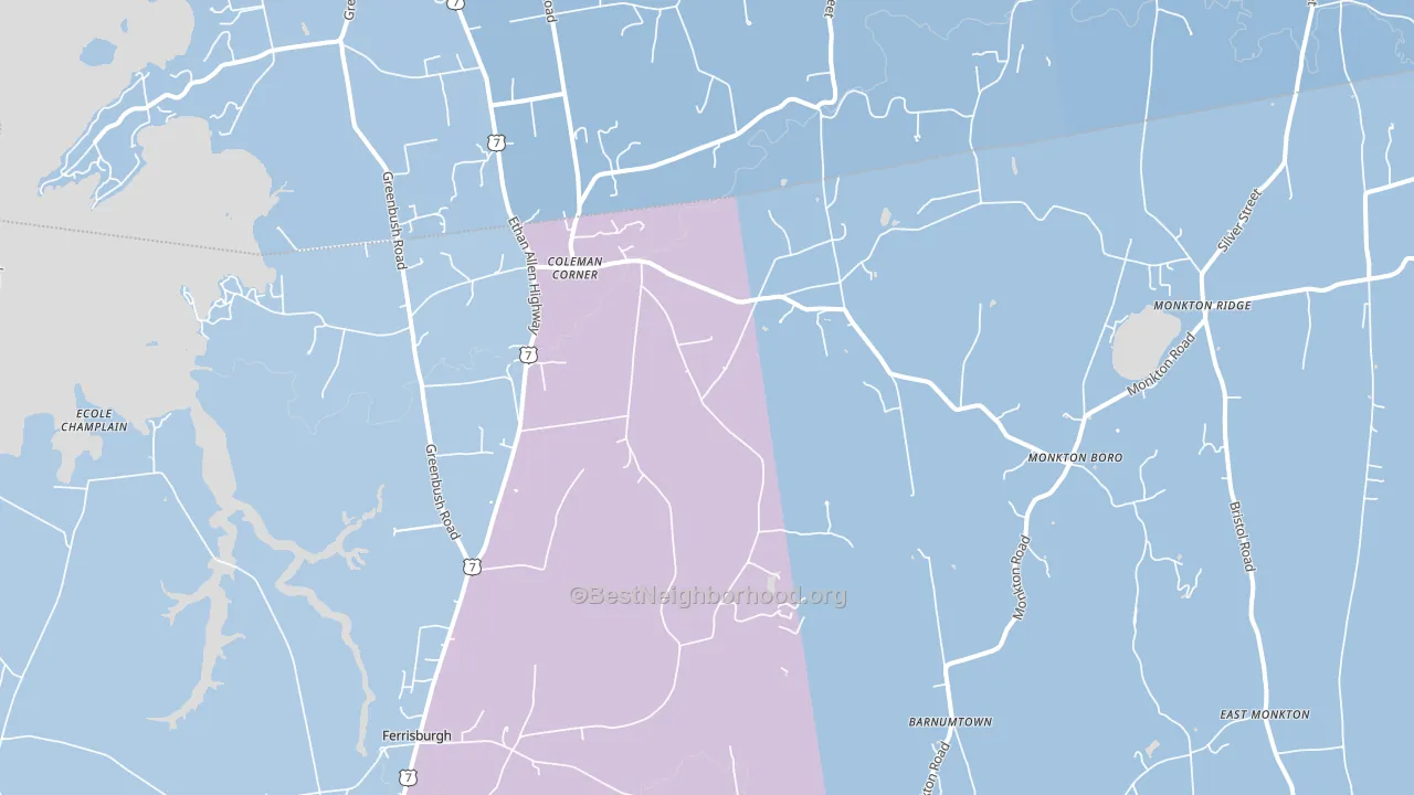 05473, VT block-group political-lean map