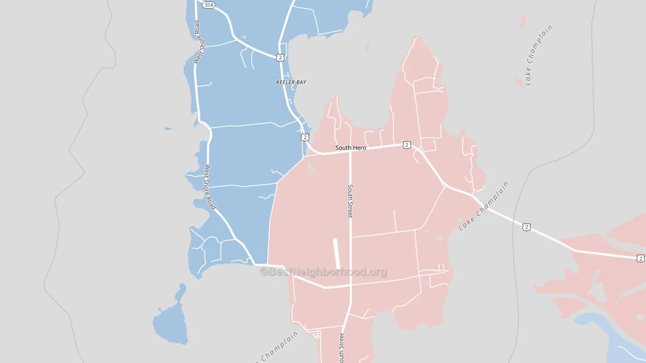 05486, VT block-group political-lean map