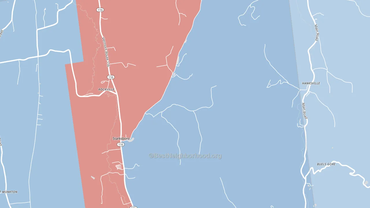 05487, VT block-group political-lean map