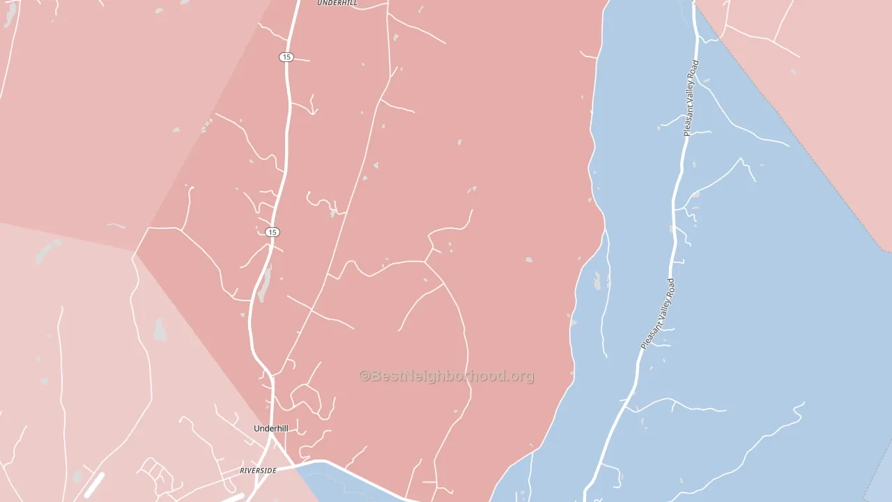 05489, VT block-group political-lean map