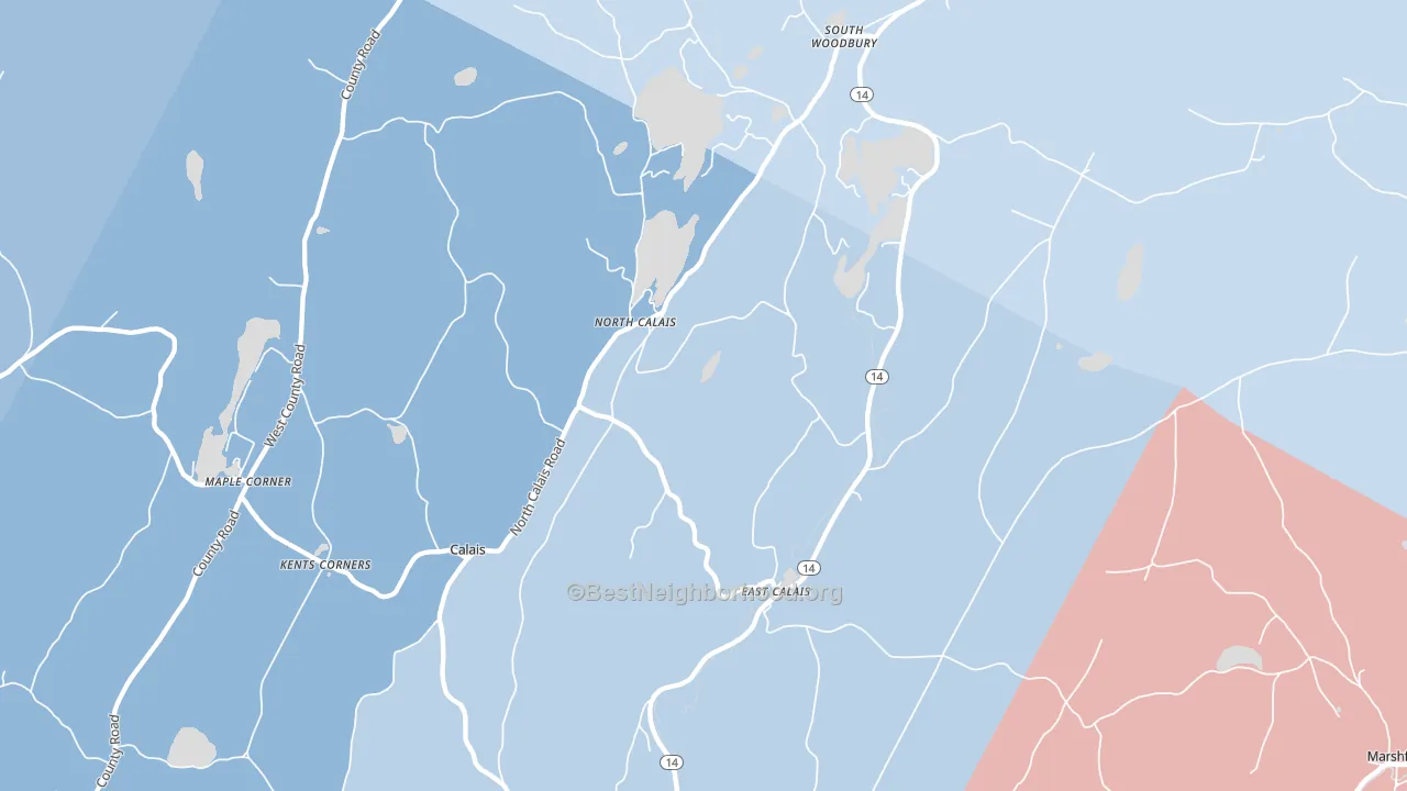 05650, VT block-group political-lean map