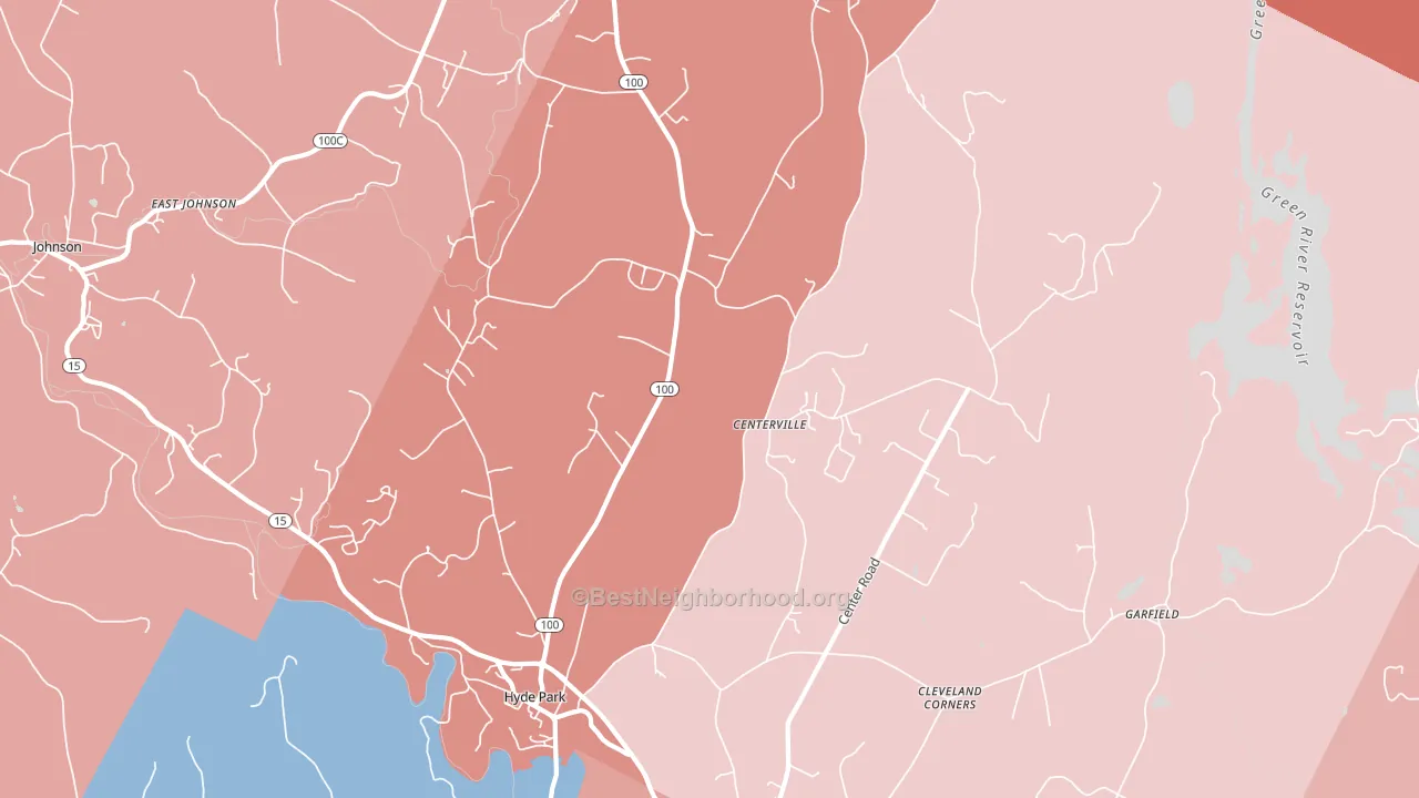 05655, VT block-group political-lean map