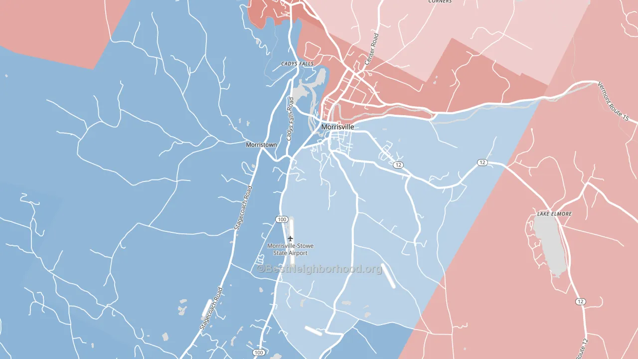 05661, VT block-group political-lean map