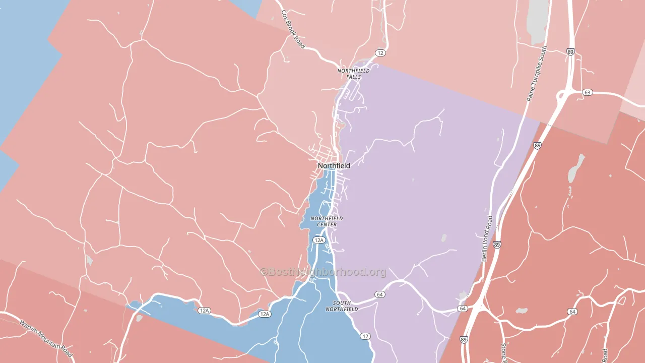 05663, VT block-group political-lean map