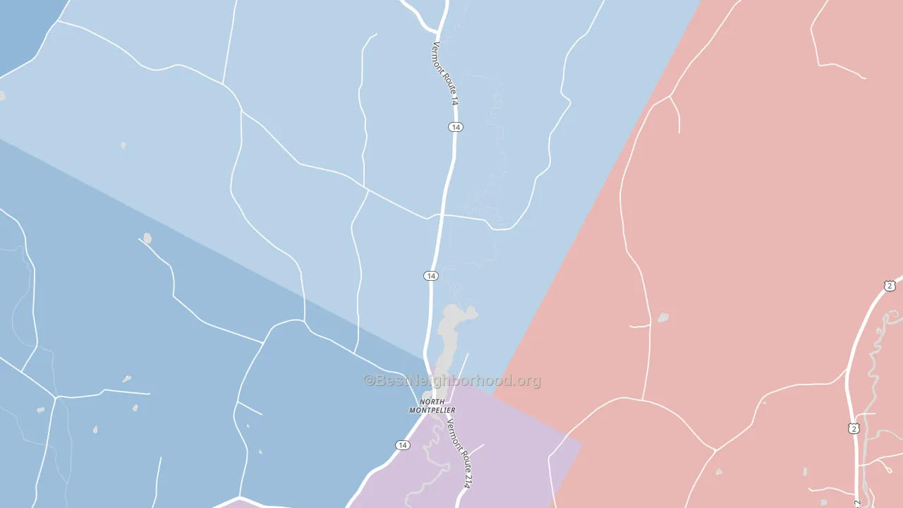 05666, VT block-group political-lean map