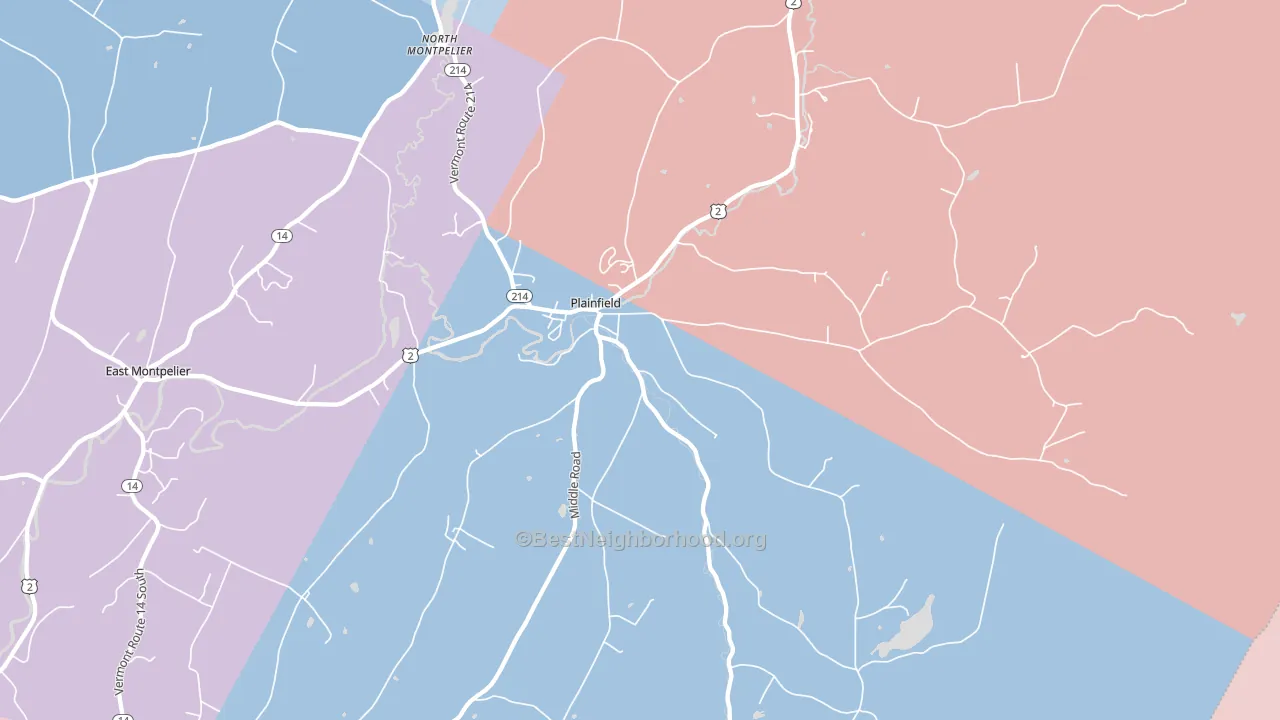 05667, VT block-group political-lean map