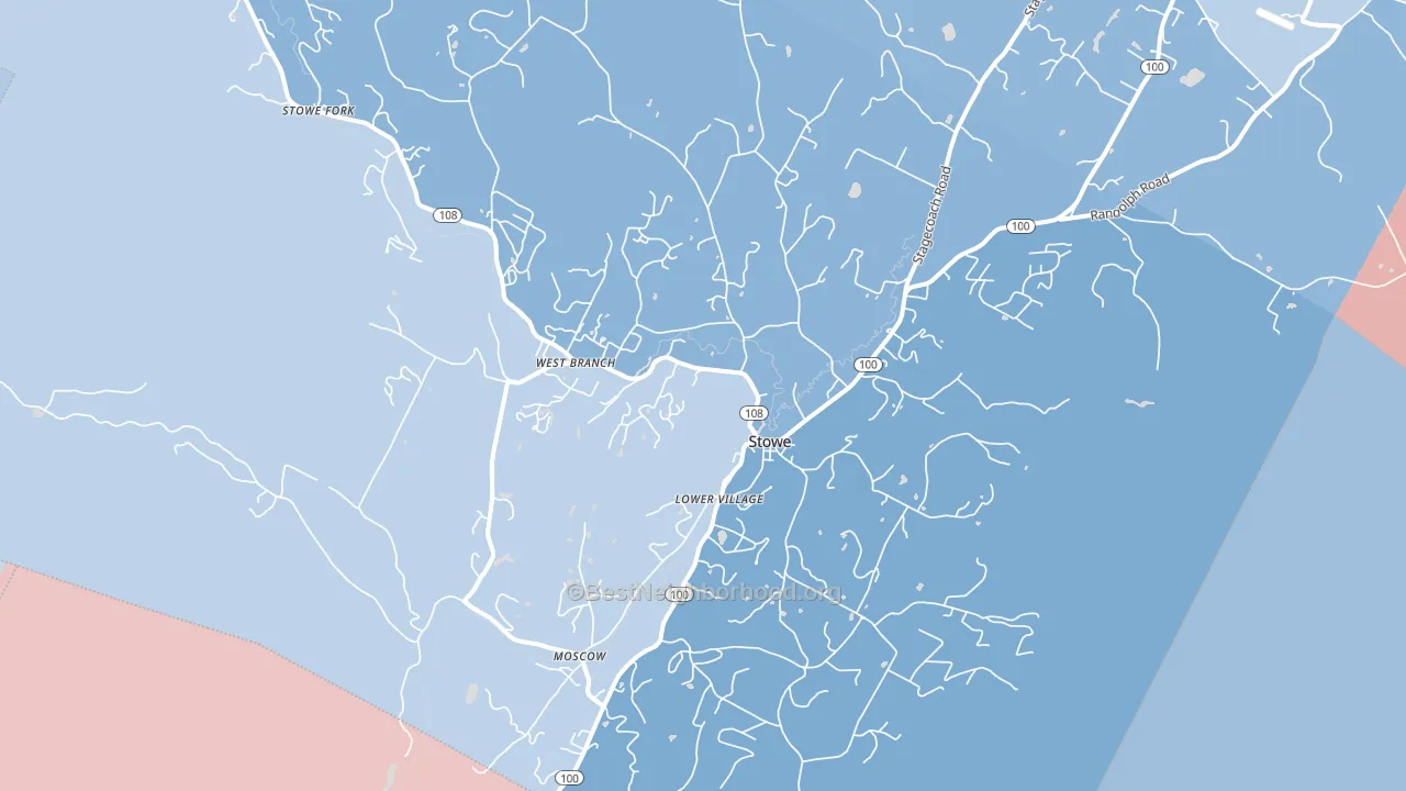 05672, VT block-group political-lean map