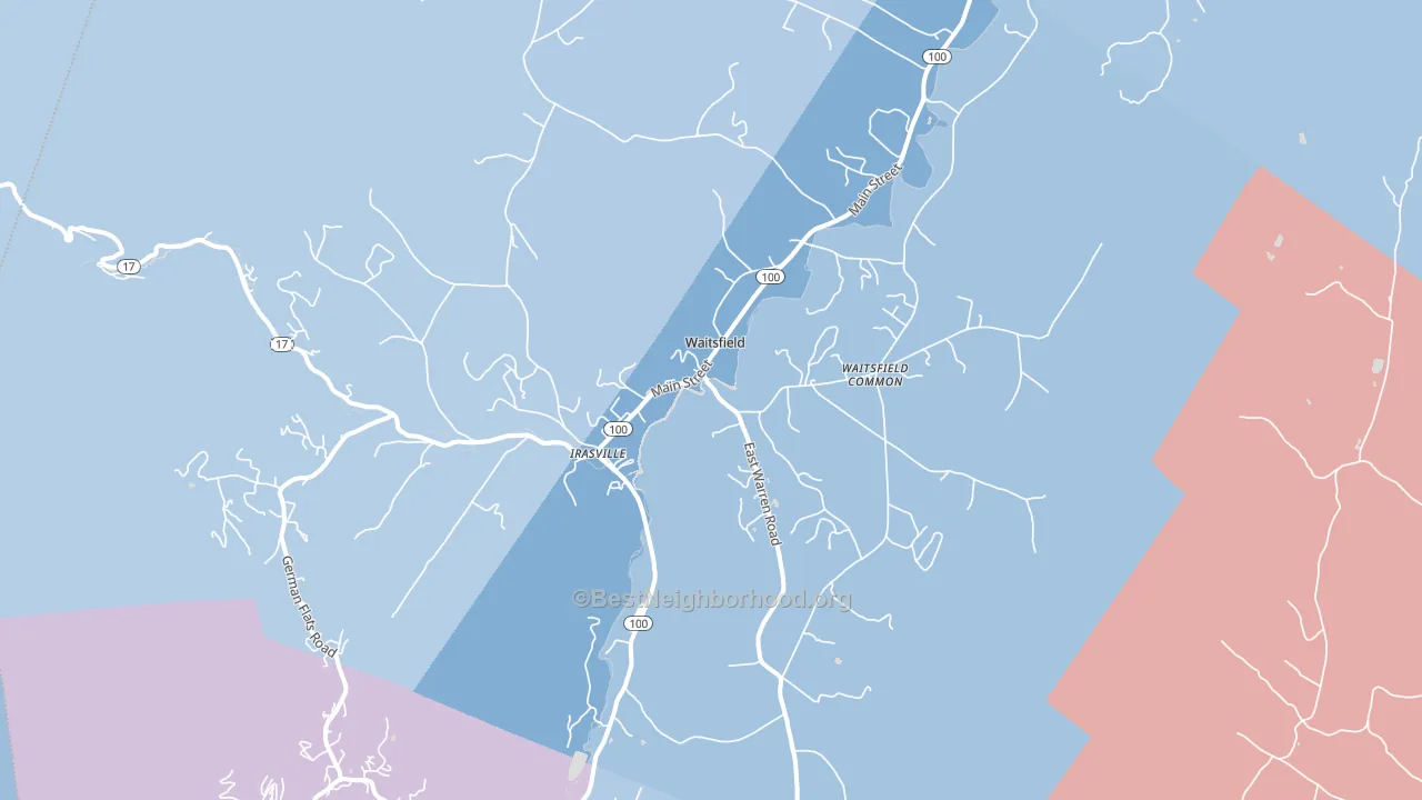05673, VT block-group political-lean map
