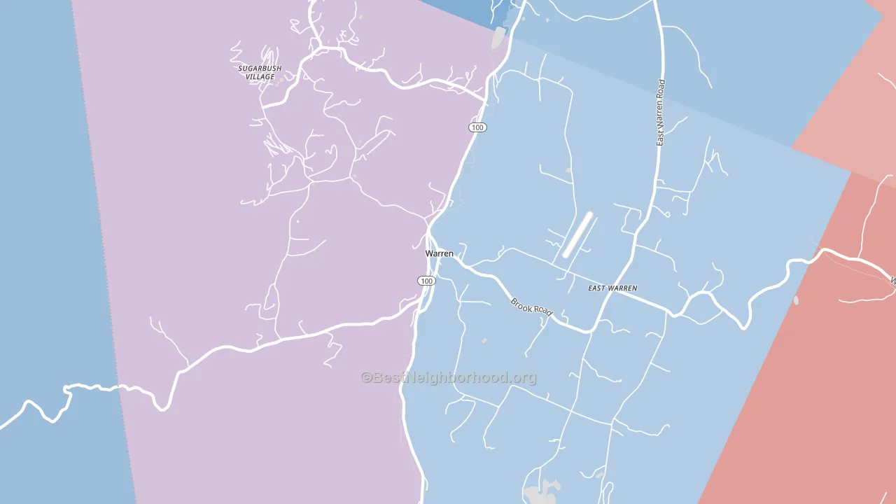 05674, VT block-group political-lean map