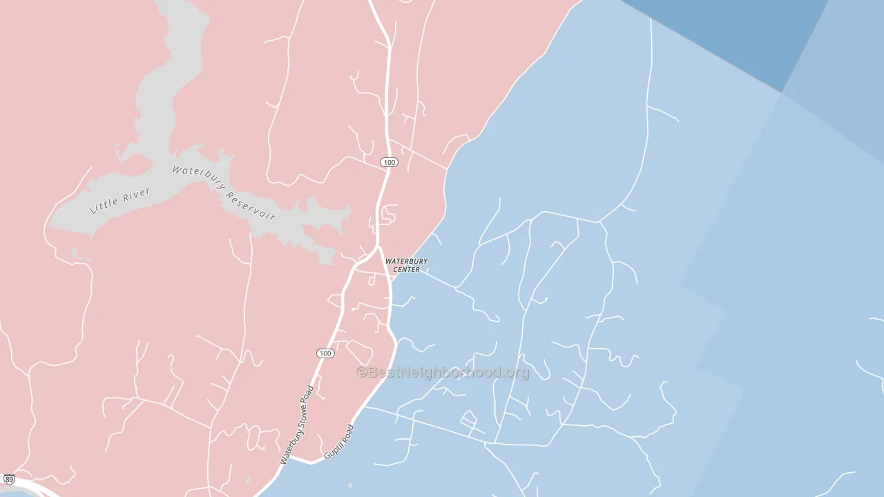 05677, VT block-group political-lean map