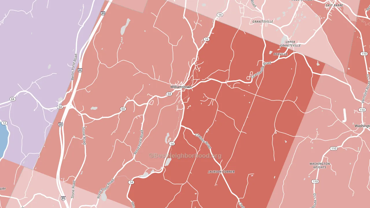 05679, VT block-group political-lean map