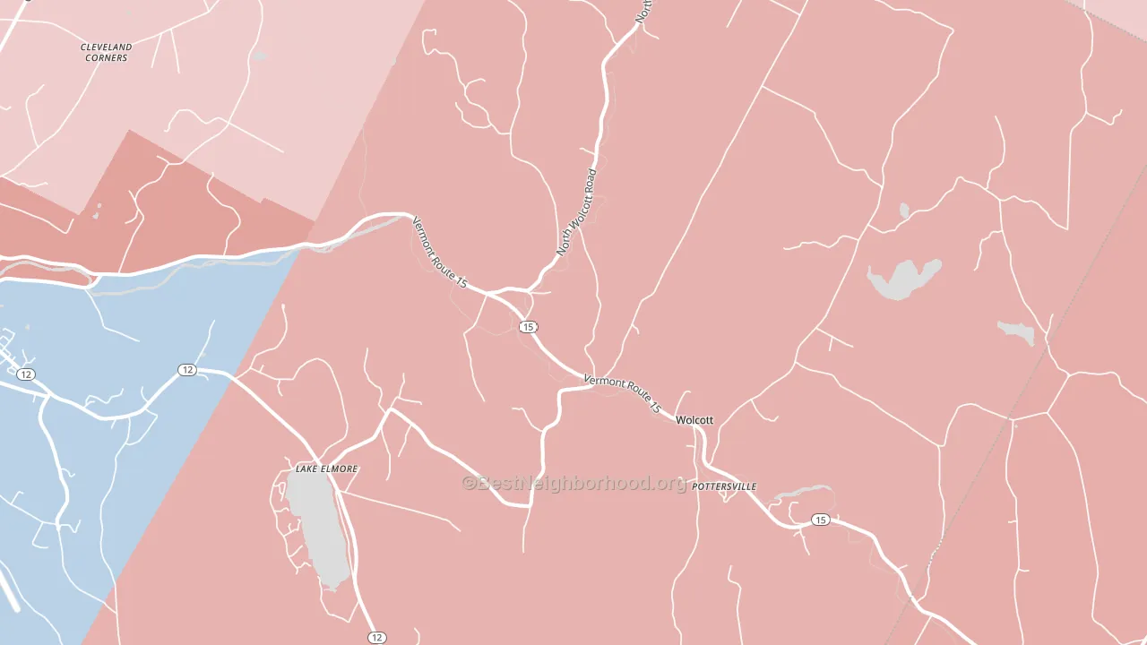 05680, VT block-group political-lean map