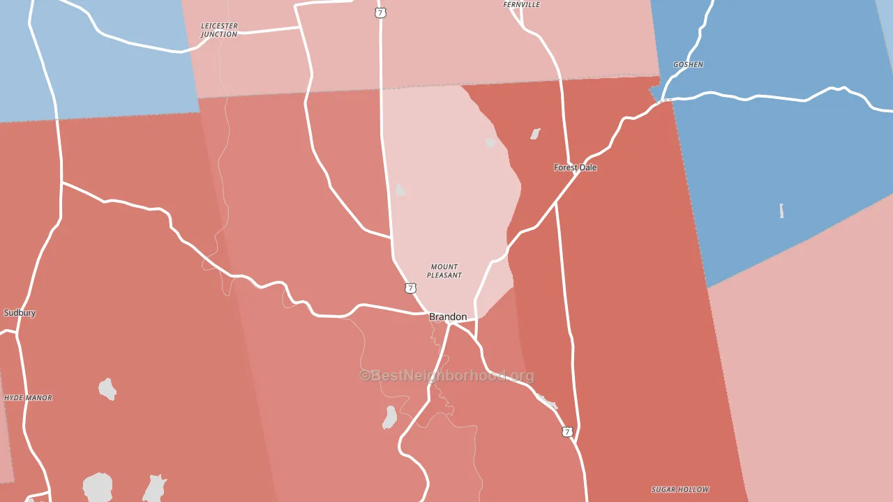 05733, VT block-group political-lean map