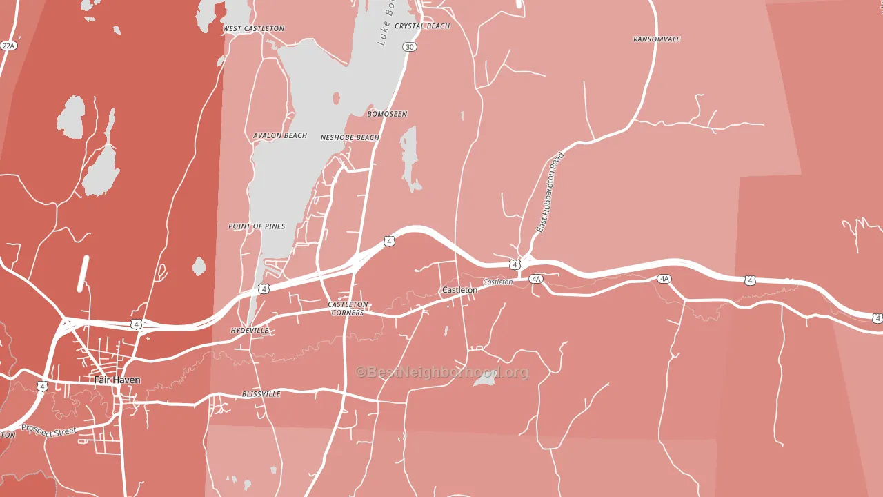 05735, VT block-group political-lean map