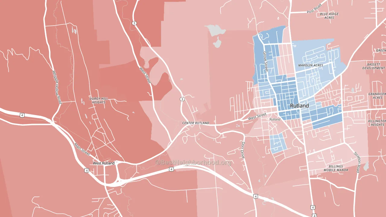05736, VT block-group political-lean map