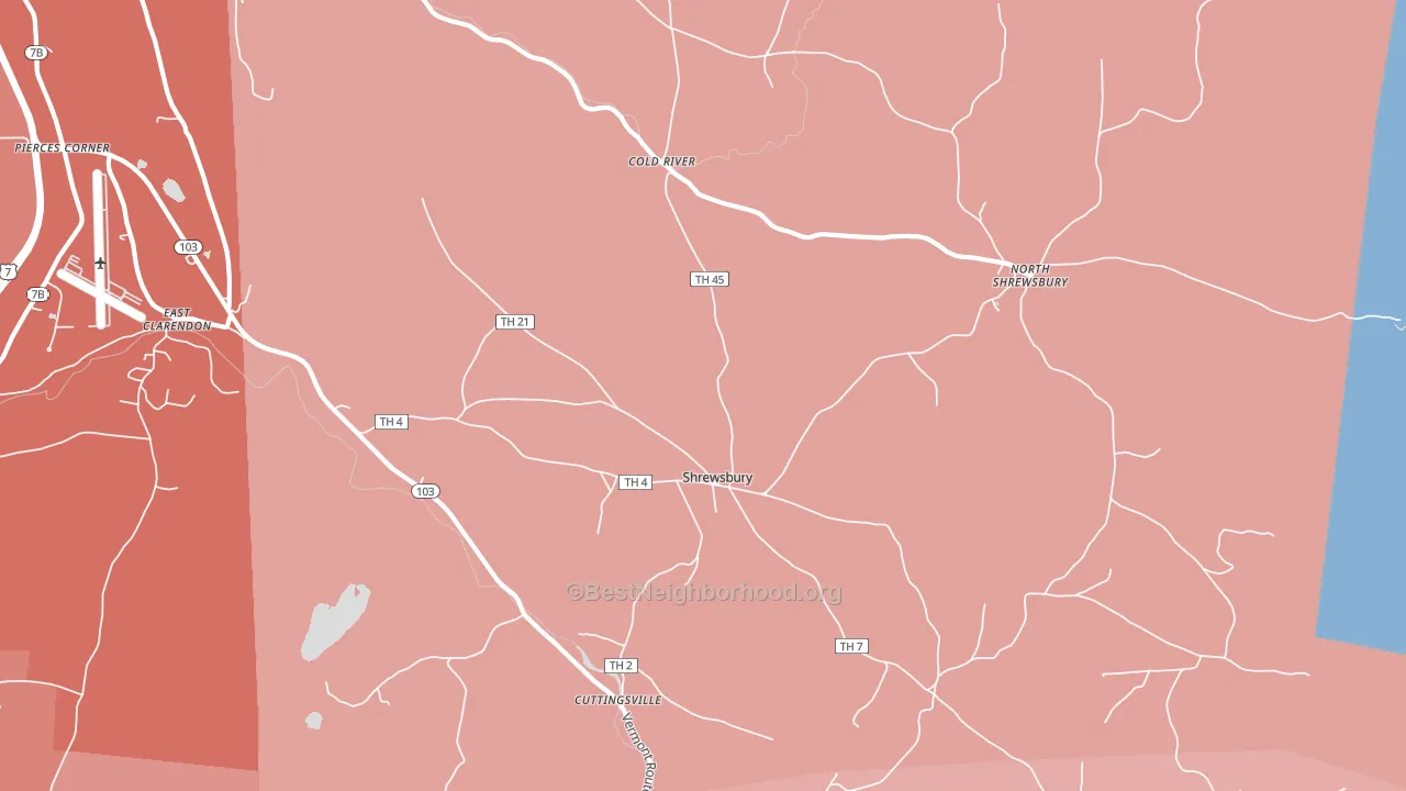 05738, VT block-group political-lean map