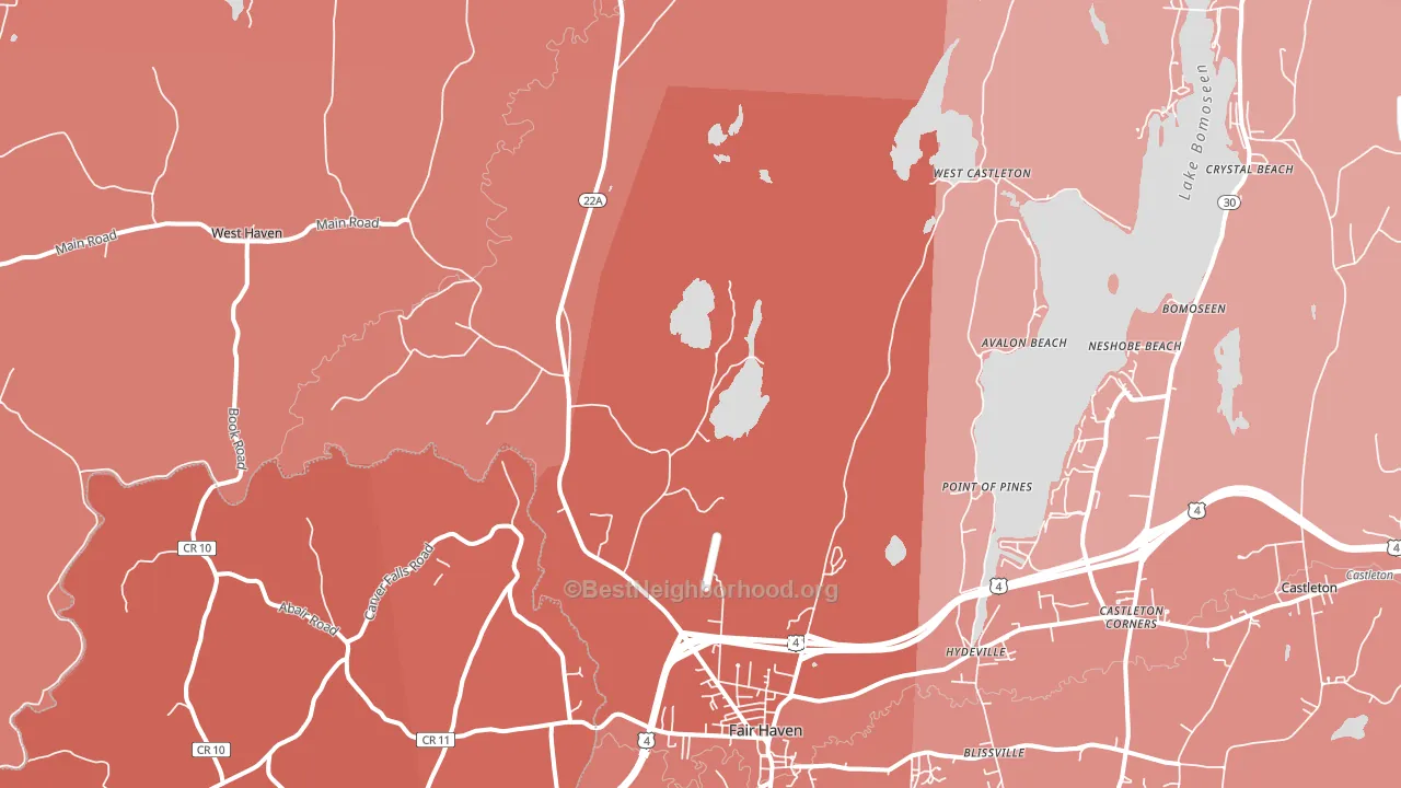 05743, VT block-group political-lean map