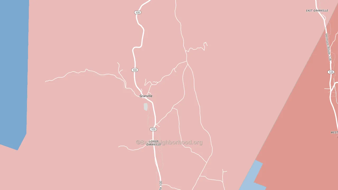 05747, VT block-group political-lean map