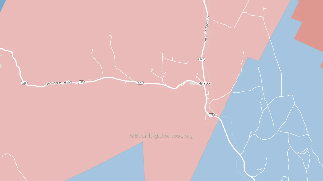 05748, VT block-group political-lean map