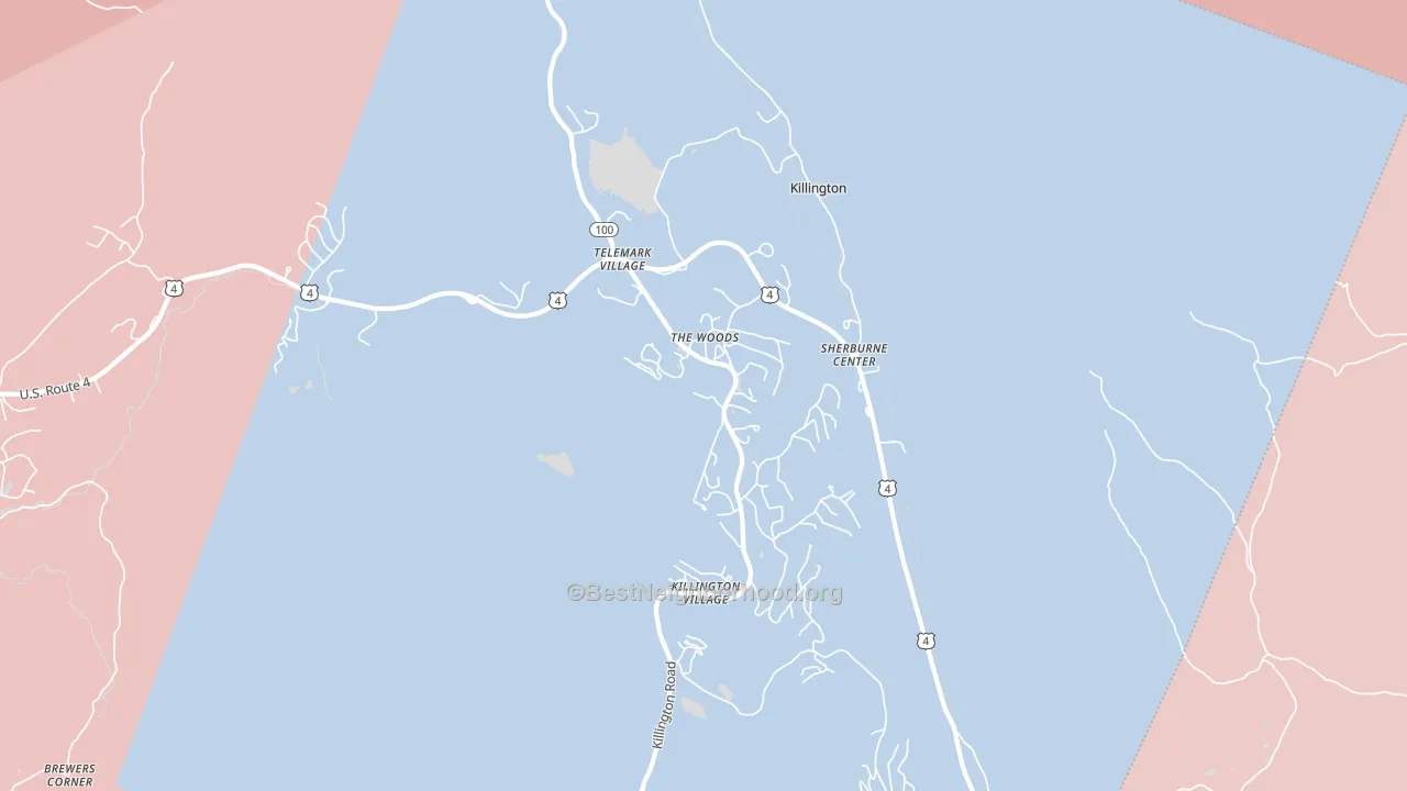 05751, VT block-group political-lean map