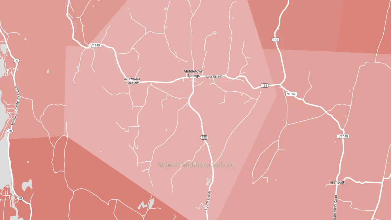 05757, VT block-group political-lean map