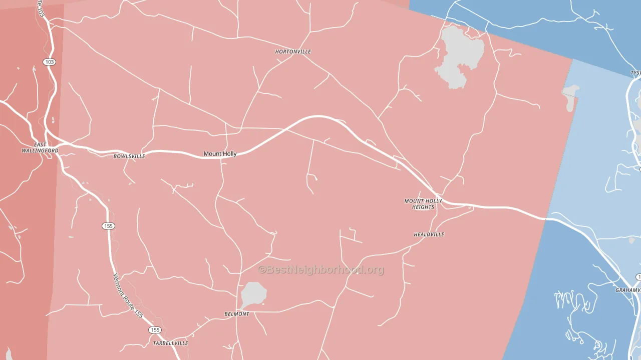05758, VT block-group political-lean map