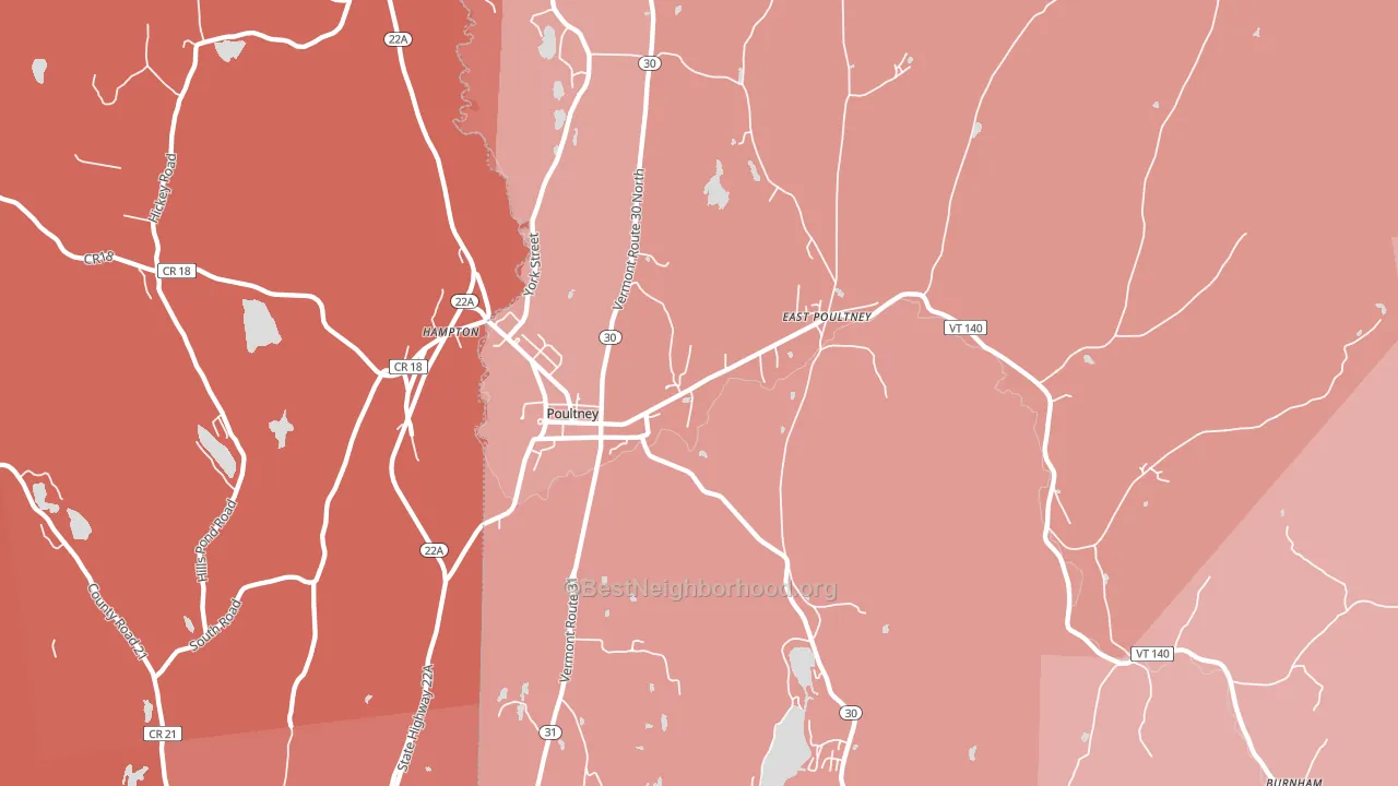 05764, VT block-group political-lean map