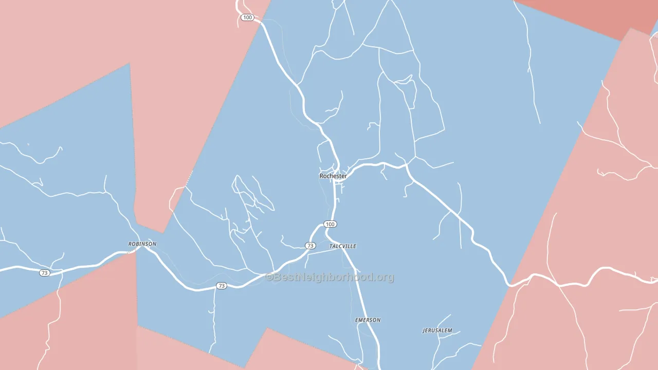 05767, VT block-group political-lean map
