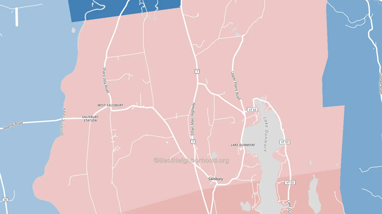05769, VT block-group political-lean map