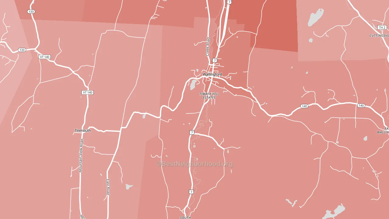 05773, VT block-group political-lean map