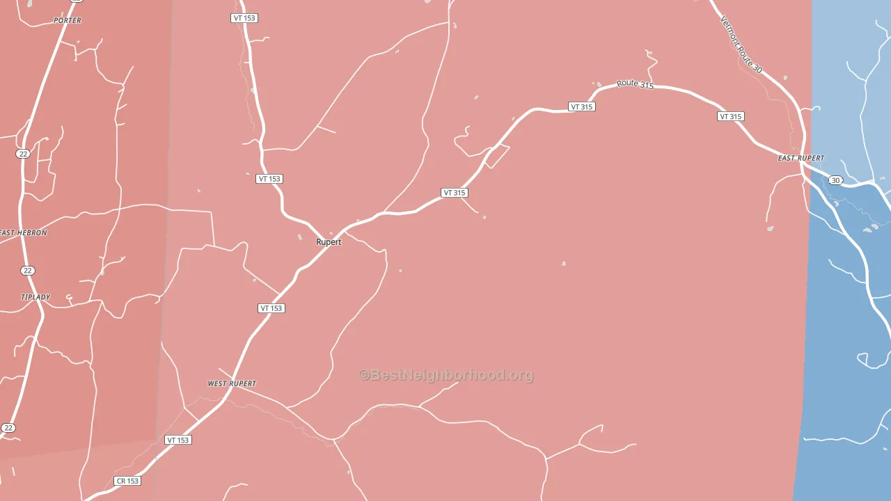 05776, VT block-group political-lean map