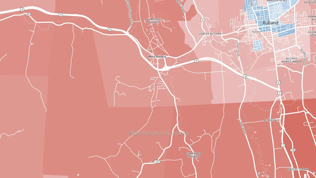 05777, VT block-group political-lean map
