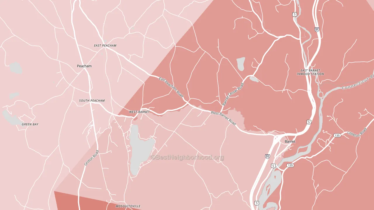 05821, VT block-group political-lean map