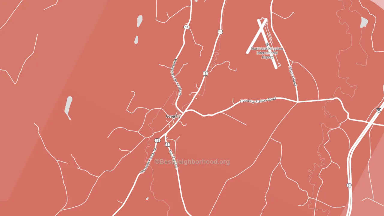 05825, VT block-group political-lean map