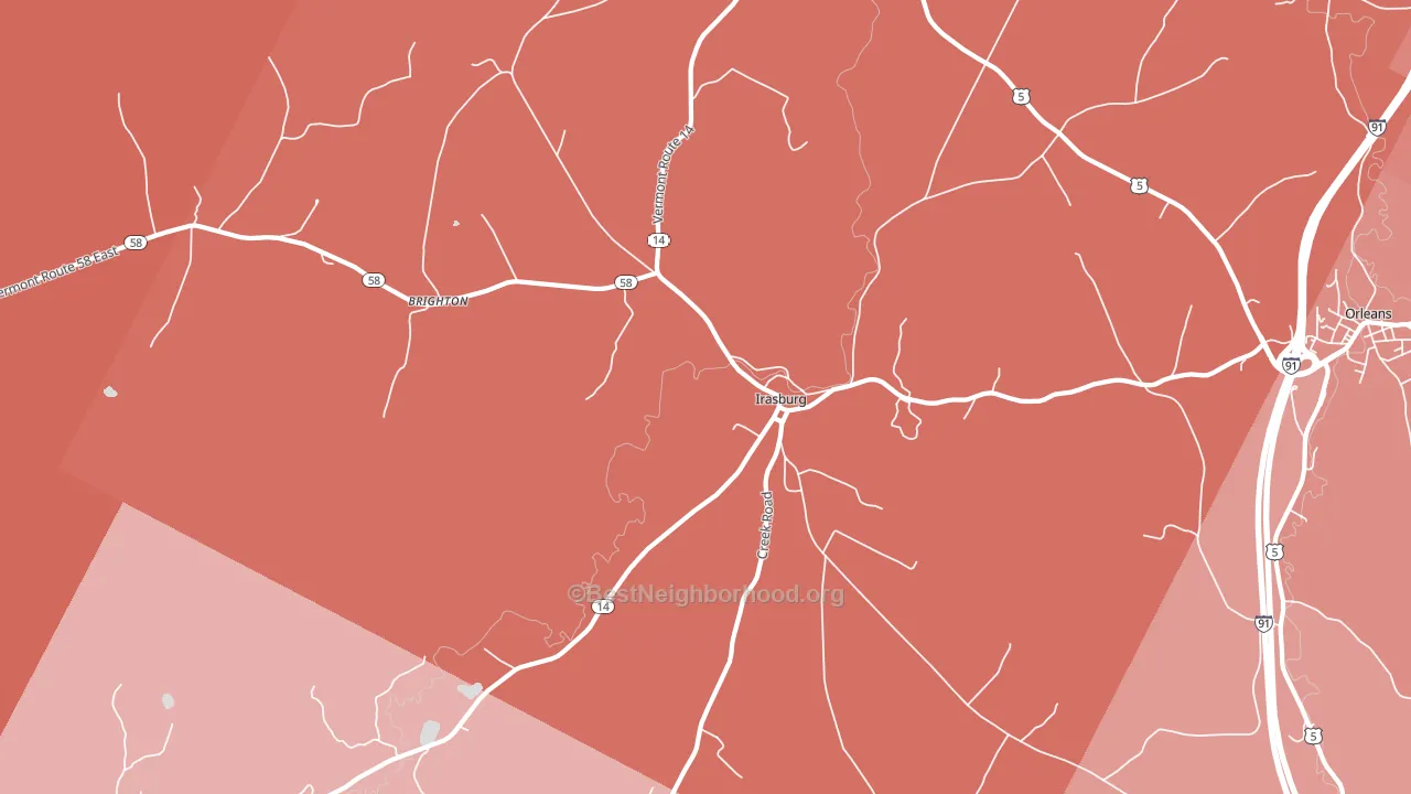 05845, VT block-group political-lean map