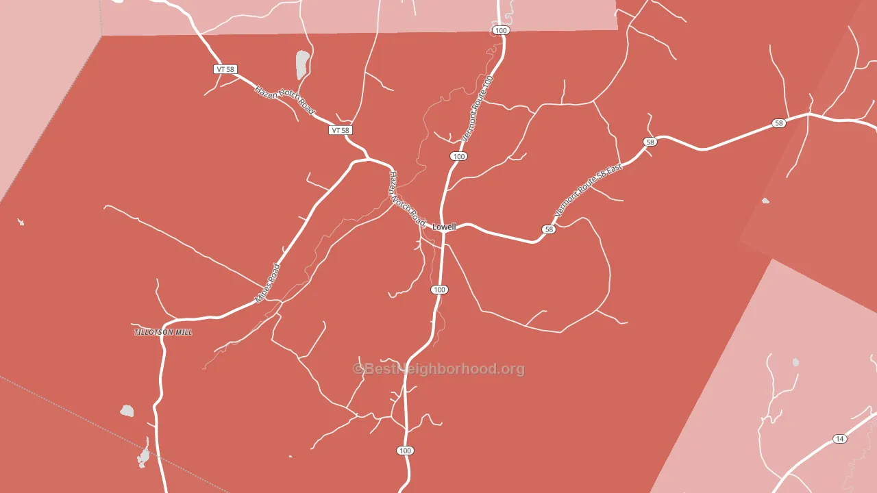 05847, VT block-group political-lean map