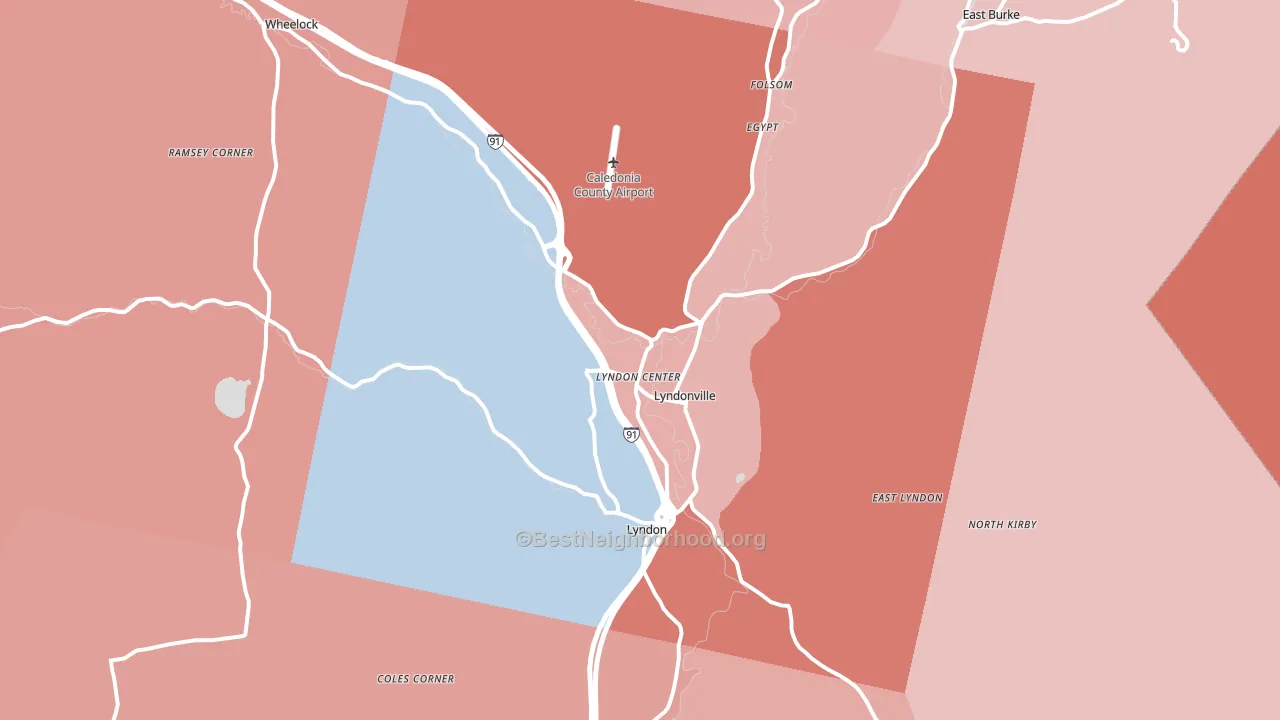 05851, VT block-group political-lean map