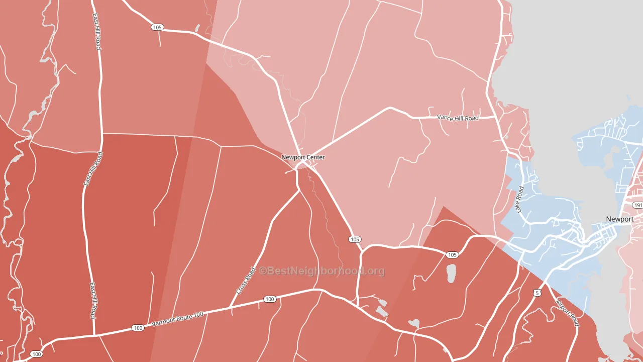 05857, VT block-group political-lean map