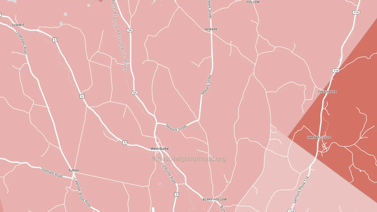 05871, VT block-group political-lean map