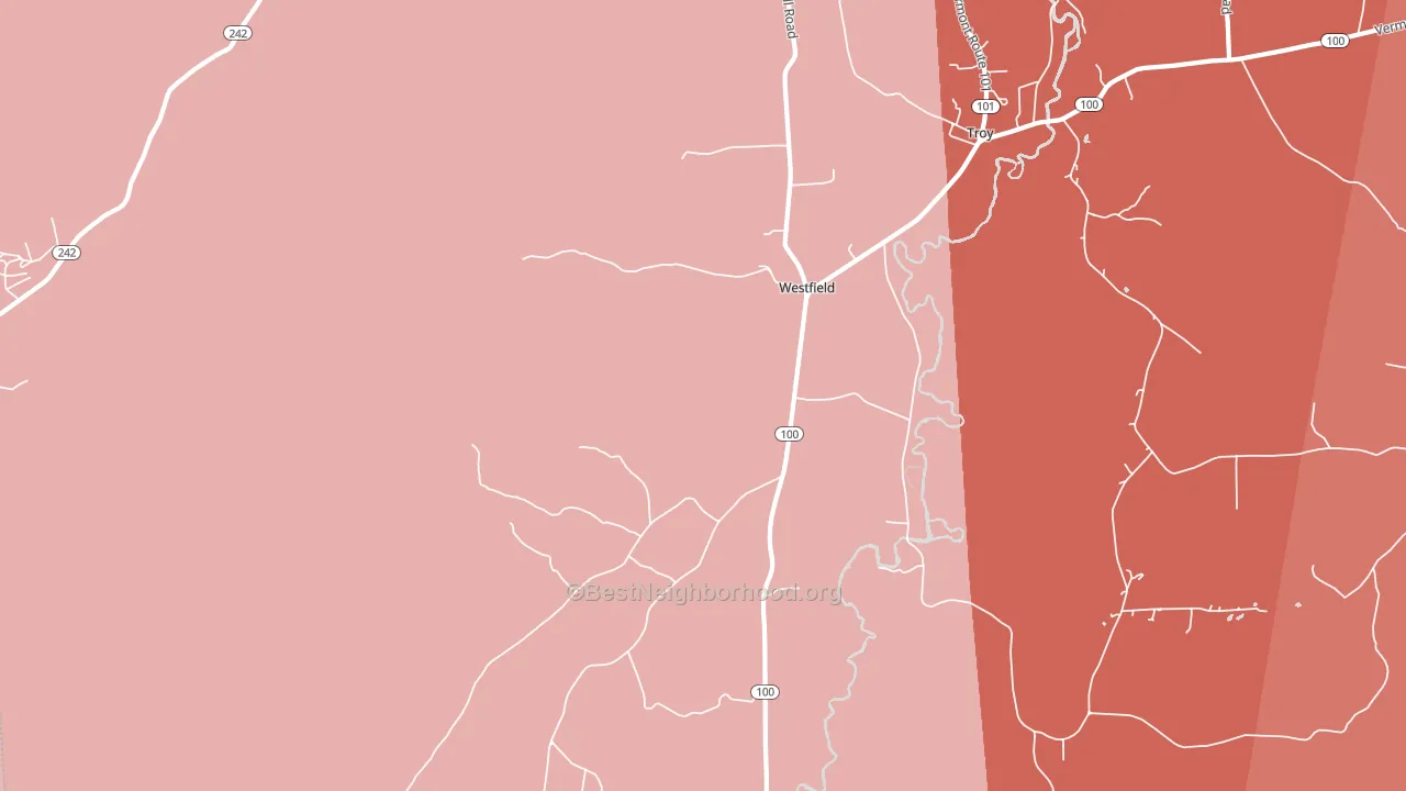 05874, VT block-group political-lean map