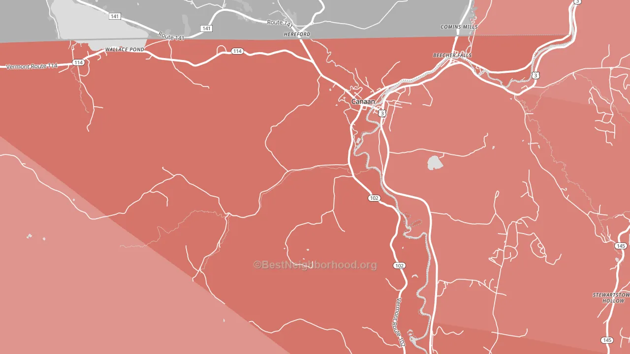 05903, VT block-group political-lean map