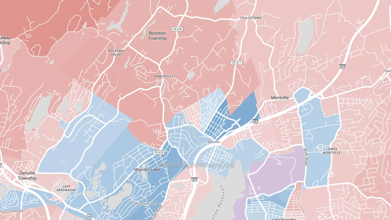 07005, NJ block-group political-lean map