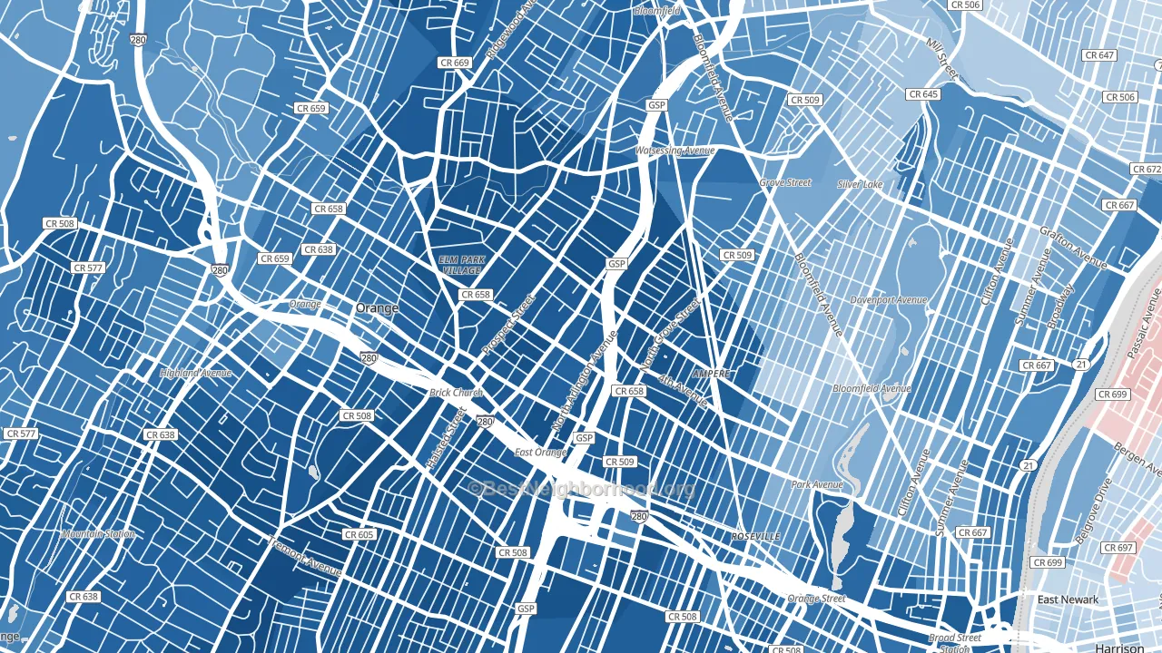 07017, NJ block-group political-lean map