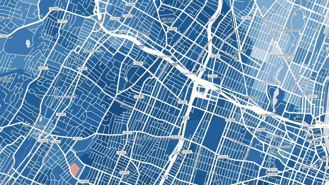 07018, NJ block-group political-lean map