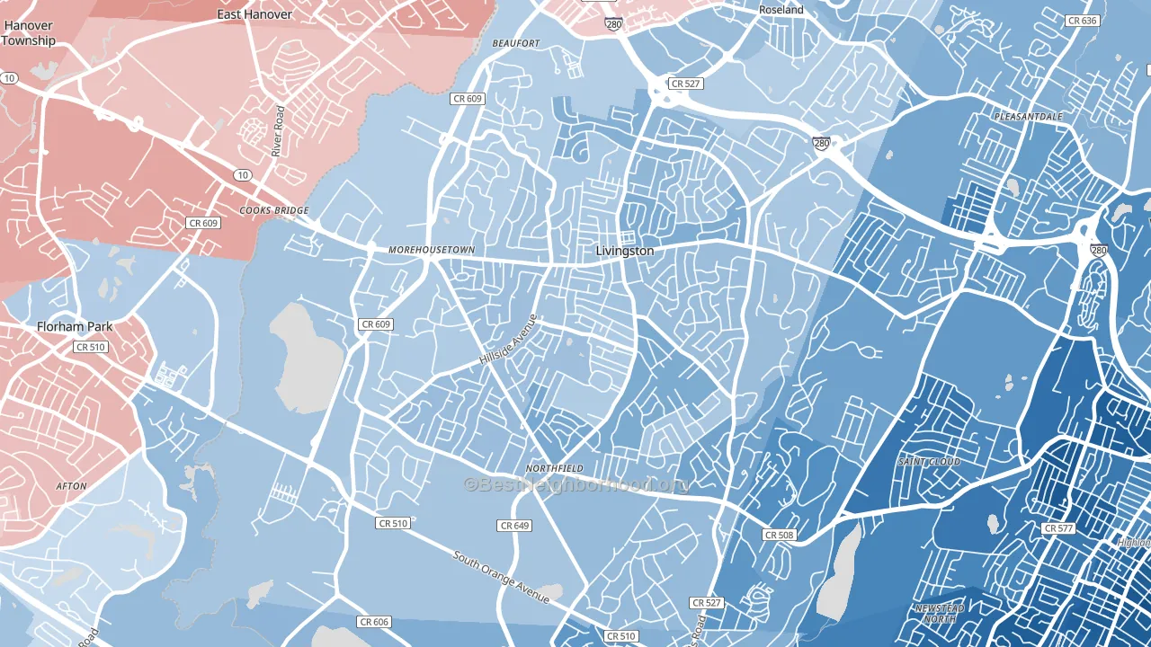 07039, NJ block-group political-lean map
